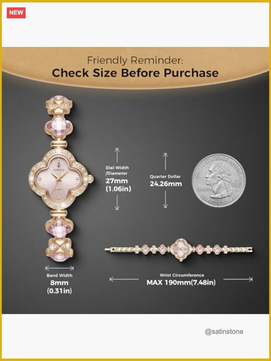 Vintage Quatrefoil Bracelet Watch for Women, Gold Tone, Small Analog Quartz